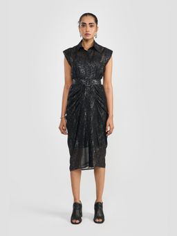 Perona - Renata Black Embellished Bodycon Dress