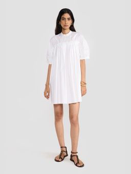 Perona - Kiana White Relaxed Fit A Line Dress