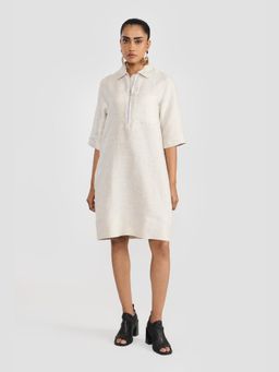 Perona - Lillian Ivory Half Sleeves A Line Dress