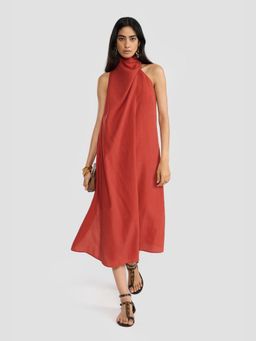 Perona - Dayana Rust Sleeveless A Line Dress