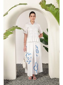 APARA - Perla Applique White Maxi Skirt