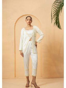 Quench A Thirst - Ivory Embroidered Co-Ord Set