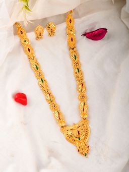 Silvermerc Designs - Gold Plated Handcrafted Meenakari Jewellery Set