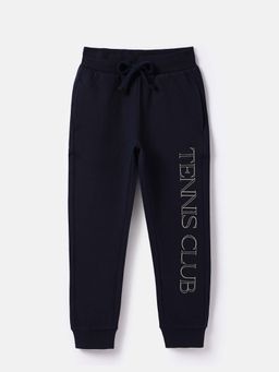 United Colors of Benetton - Boys Blue Regular Fit Embroidered Joggers