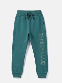 United Colors of Benetton - Boys Green Regular Fit Embroidered Joggers
