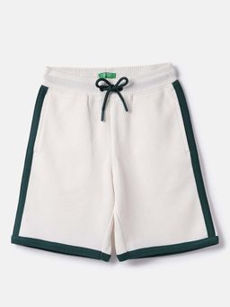 United Colors of Benetton - Boys White Regular Fit Solid Shorts