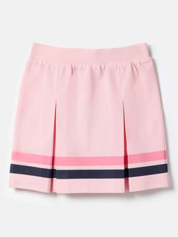 United Colors of Benetton - Girls Pink Regular Fit Stripes Skirt