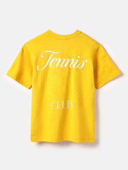 United Colors of Benetton - Boys Yellow Regular Fit Typography T-Shirt