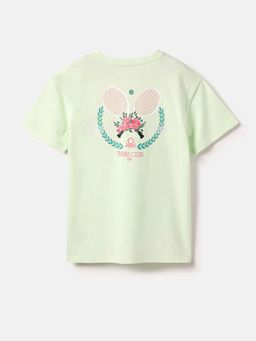 United Colors of Benetton - Girls Green Regular Fit Graphic T-Shirt
