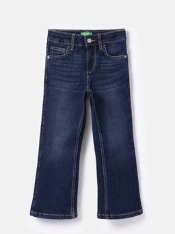 United Colors of Benetton - Girls Blue Regular Fit Solid Jeans