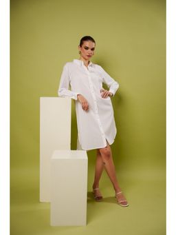 Blanche by Rashika - Women White Soaring Spirit Shirt Dress