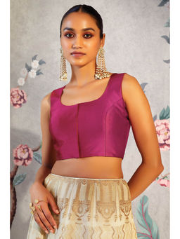 Soch - Magenta Sleeveless Taffeta Blouse