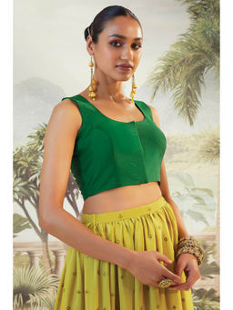 Soch - Green Sleeveless Taffeta Blouse