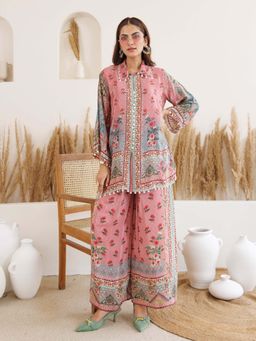 Label S4U - Pink Floral Printed Co-Ord (Set of 2)