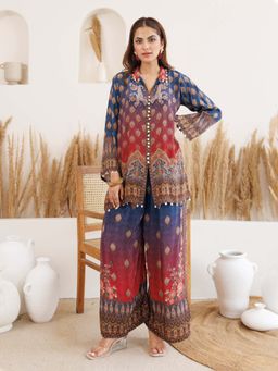 Label S4U - Multicolor Printed Embellished Co-Ord (Set of 2)