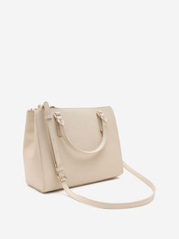 CARPISA ITALIA - WINONA Women Cream Satchel Bag With Detachable Strap (L)
