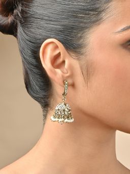 Fida - Gold Plated Kundan Dome Jhumka Earrings