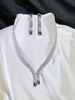 Swan Jewels - Neelkamal Blue Sapphire Diamond Cocktail Necklace Set