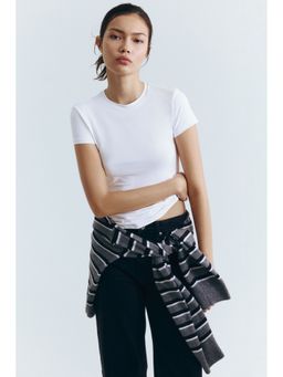 H&M - Women White Fitted Microfibre T-Shirt