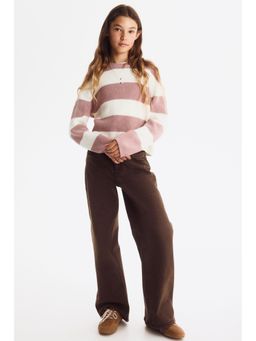 H&M - Girls Brown Wide Leg Jeans