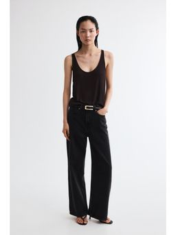 H&M - Women Black Wide High Jeans