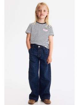 H&M - Girls Blue Wide Leg Paper Bag Jeans