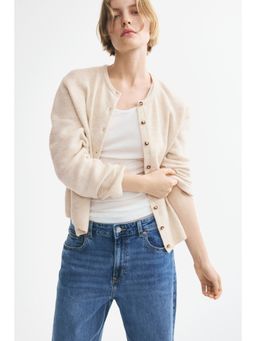 H&M - Women Beige Loose-Fit Cardigan