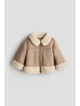 H&M - Boys & Girls Beige Teddy-Detail Jacket