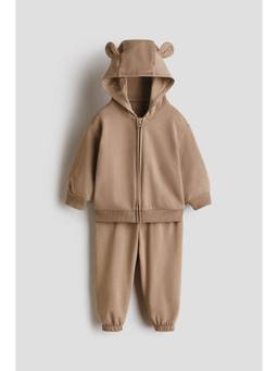 H&M - Boys Beige 2-Piece Hoodie And Joggers Set