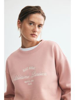 H&M - Women Peach Text-Motif Sweatshirt