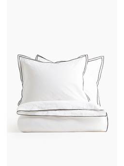 H&M - White Double/King Cotton Duvet Cover Set