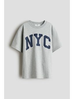 H&M - Boys Brown Printed Cotton T-Shirt