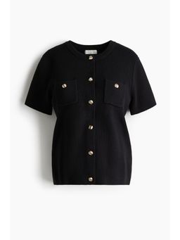 H&M - Women Black Mama Rib-Knit Cardigan
