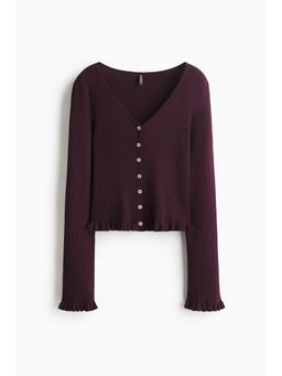 H&M - Women Pink Frill-Trimmed Cardigan