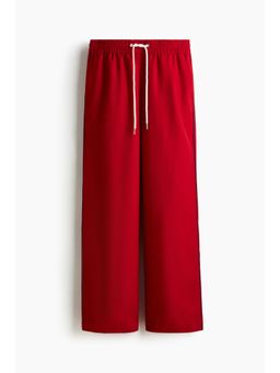 H&M - Women Red Wide Drawstring Trousers