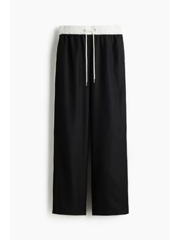 H&M - Women Black Wide Drawstring Trousers