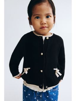 H&M - Girls Black Fine-Knit Cardigan