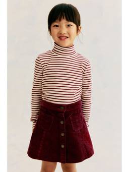 H&M - Girls Red Corduroy A-Line Skirt
