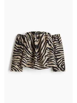 H&M - Women Beige Off-The-Shoulder Top