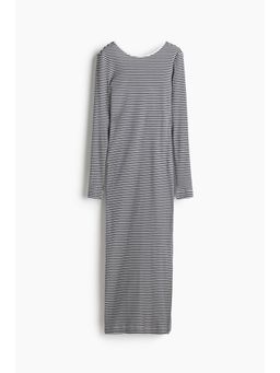 H&M - Women White Ribbed Scoop-Back Dress
