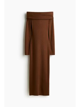 H&M - Women Brown Off-The-Shoulder Dress