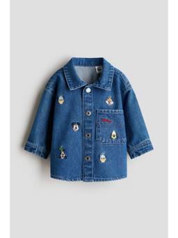 H&M - Boys Blue Embroidery-Detail Denim Overshirt