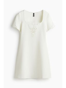 H&M - Women White Embroidery-Detail Dress