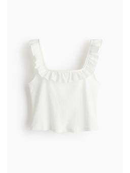 H&M - Women White Frill-Trimmed Vest Top