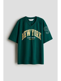 H&M - Boys Green Loose-Fit Hockey Shirt