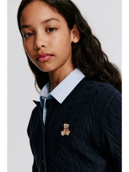 H&M - Girls Blue Cable-Knit Cardigan