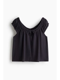 H&M - Women Grey Gathe Jersey Top