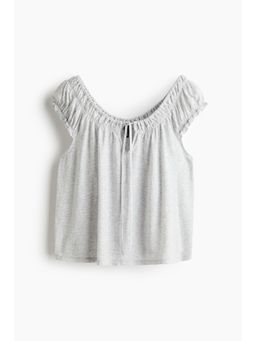H&M - Women Grey Gathe Jersey Top