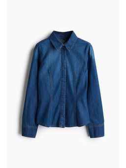 H&M - Women Blue Fitted Denim Shirt
