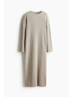H&M - Women Beige Rib-Knit Dress